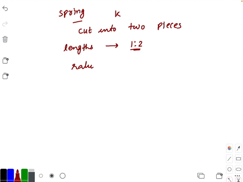 a-uniform-spring-of-force-constant-k-is-cut-into-two-pieces-such-that-their-lengths-are-in-the-ratio