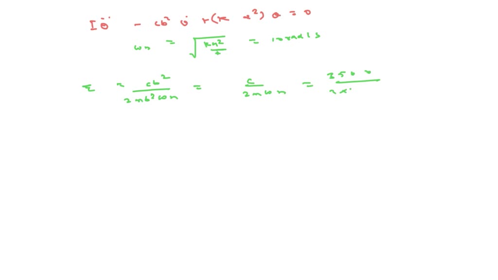 ⏩SOLVEDCalculate the frequency of damped oscillation of the system