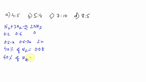 forty-per-cent-of-a-mixture-of-02-mathrmmol-of-mathrmn_2-and-06-mathrmmol-of-mathrmh_2-react-to-give
