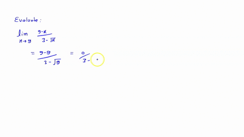 evaluate-the-limit-if-it-exists-lim-_x-rightarrow-9-frac9-x3-sqrtx