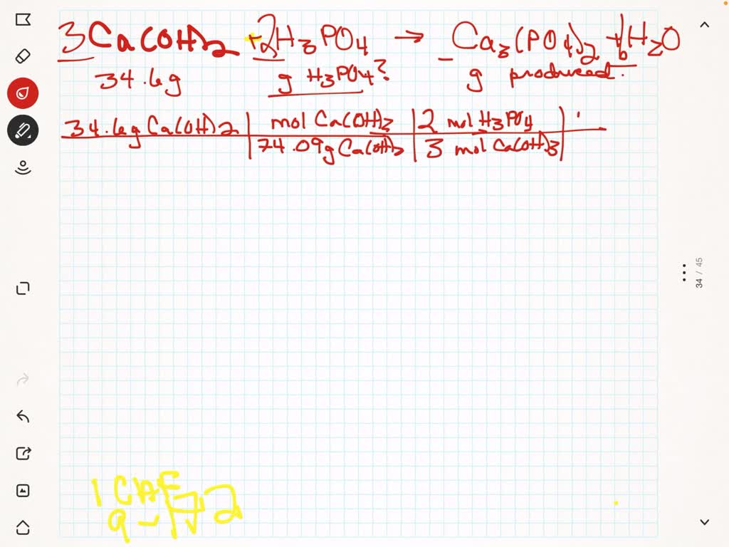 SOLVEDCalcium hydroxide reacts with phosphoric acid to produce calcium