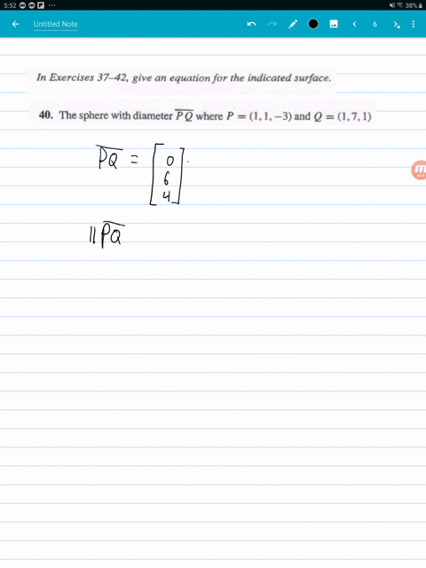 give-an-equation-for-the-indicated-surface-text-the-sphere-with-diameter-overlinep-q-text-where-p11-
