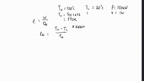 a-carnot-engine-has-a-power-output-of-150-mathrmkw-the-engine-operates-between-two-reservoirs-at-200
