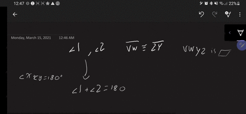 given-angle-1-is-supplementary-to-angle-2-overlinev-w-cong-overlinez-y-prove-v-w-y-z-is-a-parallelog
