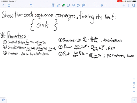 show-that-each-sequence-converges-find-its-limit-leftsin-frac1nright