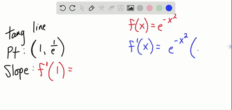 find-an-equation-of-the-tangent-line-to-the-graph-of-fxe-x2-at-the-point-11-e-2
