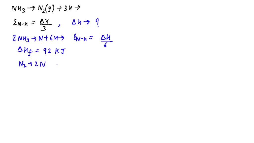 Solved The Standard Enthalpy Of Formation Of Nh Is Kj Mol If The Enthalpy Of