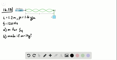 in-fig-16-42-a-string-tied-to-a-sinusoidal-oscillator-at-p-and-running-over-a-support-at-q-is-stretc