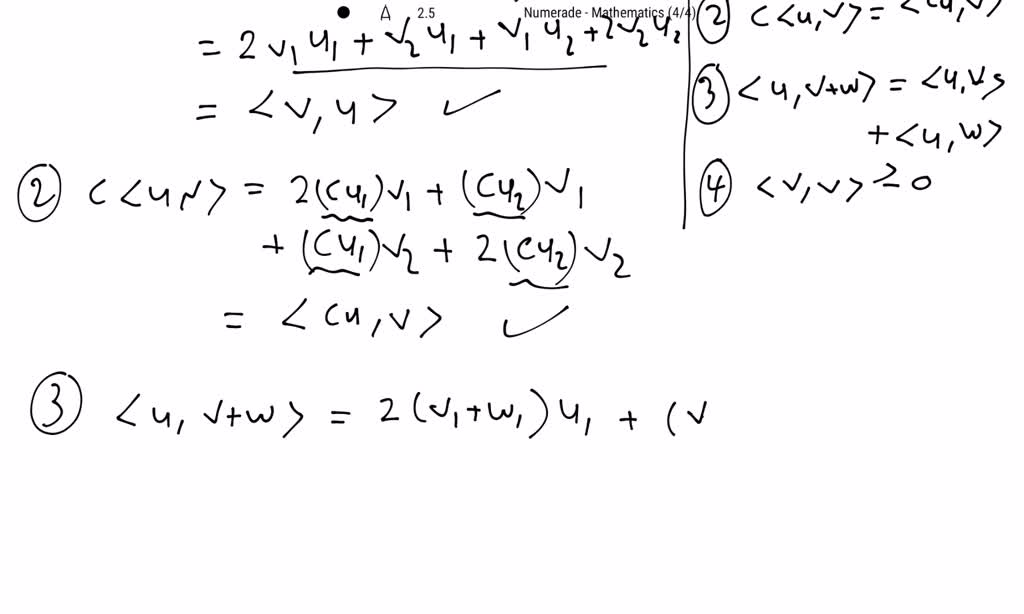 Derive Eq. (8) using the inner product (9) and assuming that u and v ...