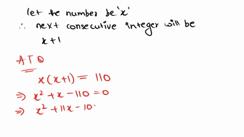 SOLVED:The product of two consecutive integers is 210 . Find them.
