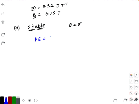 a-short-bar-magnet-of-magnetic-moment-mathbfmmathbf0-3-2-mathbfj-t-is-placed-in-a-uniform-magnetic-f