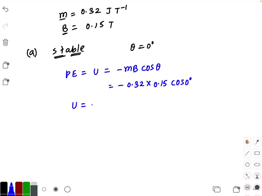 solved-a-short-bar-magnet-of-magnetic-moment-0-3-2-is-placed-in