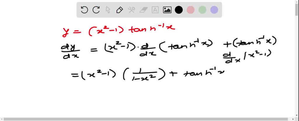 SOLVED:Differentiate y=(x^2-1) tanh^-1 x