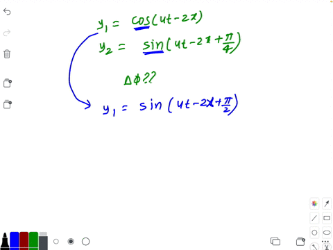 two-waves-are-given-by-y_1cos-4-t-2-x-and-y_2sin-left4-t-2-xfracpi4right-the-phase-difference-betwee