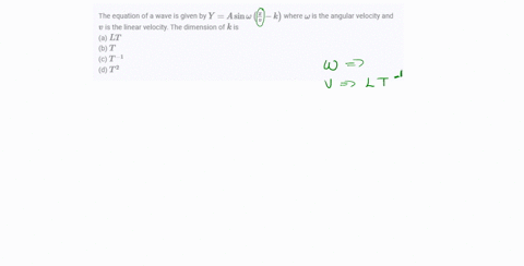 the-equation-of-a-wave-is-given-by-ya-sin-omegaleftfracxv-kright-where-omega-is-the-angular-velocity