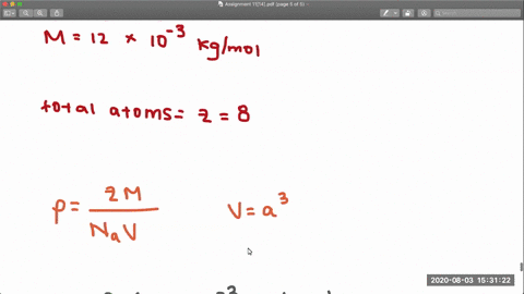 calculate-the-density-of-a-diamond-from-the-fact-that-it-has-a-face-centered-cubic-structure-with-tw