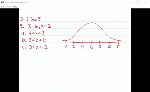 a-sample-data-set-with-a-bell-shaped-distribution-has-mean-xsim6-and-standard-deviation-s2-find-the-