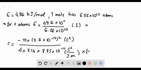 Solved Use Coulomb S Law To Calculate The Ionization Energy In Kj Mol Of An Atom Composed Of A