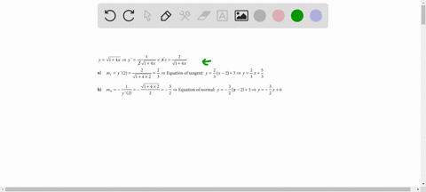 find-the-equation-of-a-the-tangent-and-b-the-normal-to-the-curve-at-the-given-point-ysqrt14-x-text-a