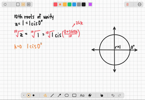 find-the-indicated-roots-and-sketch-the-answers-on-the-complex-plane-tenth-roots-of-i