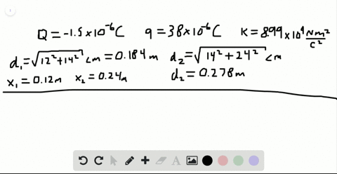 a-38muc-point-charge-is-placed-36-cm-from-an-identical-38muc-charge-a-15muc-charge-is-moved-from-poi