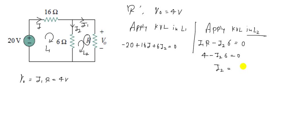 In the circuit of Fig. 2.97, find R if Vo=4 V. | Numerade