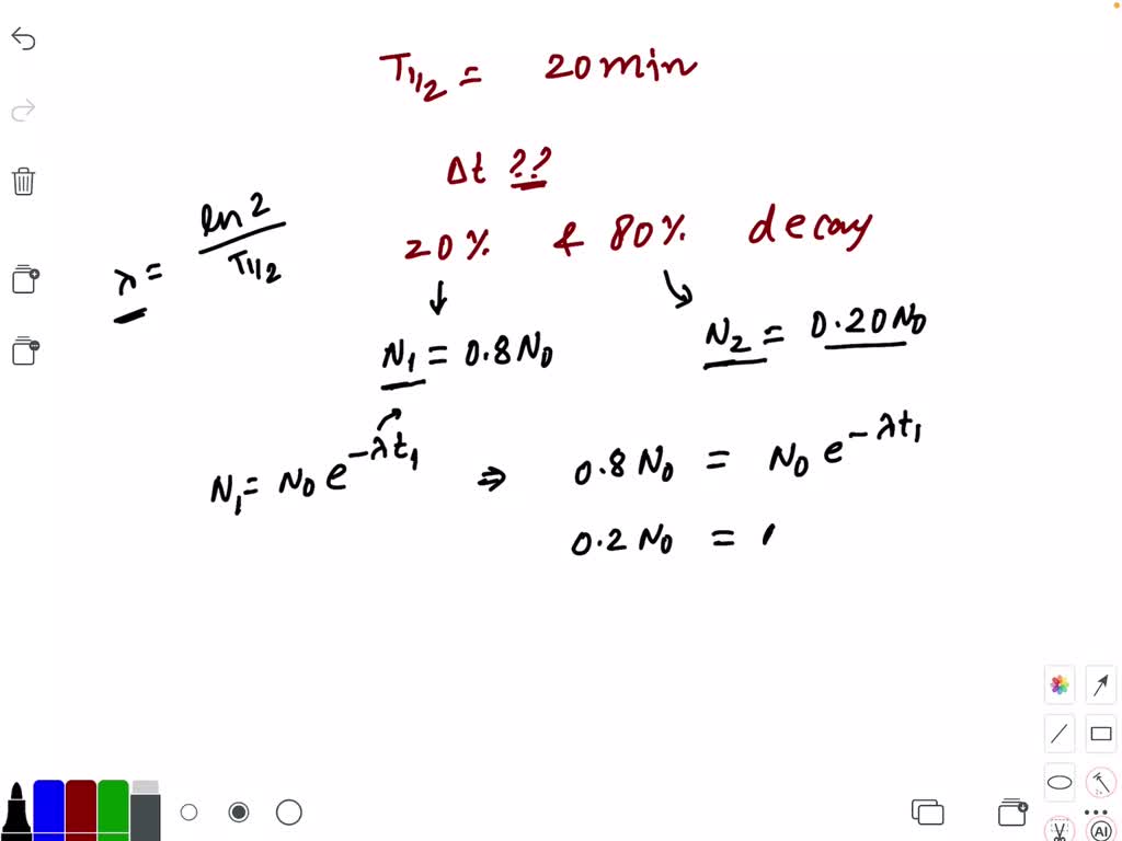 Half Life Of Radioactive Substance Is 20 Min