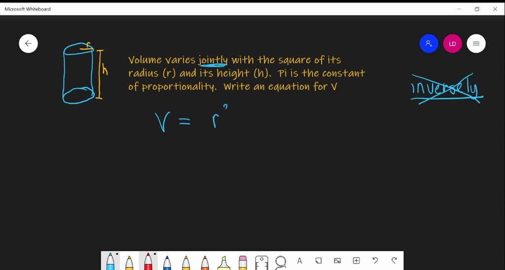 SOLVED:Geometry The volume V of a right circular cylinder varies ...