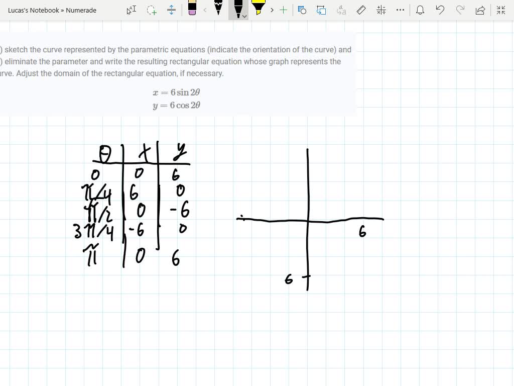 SOLVED:(a) Sketch The Curve Represented By The Parametric Equations ...