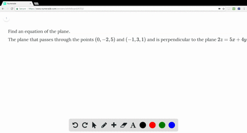 find-an-equation-of-the-plane-the-plane-that-passes-through-the-points-0-2-5-and-1-3-1-and-is-perpen
