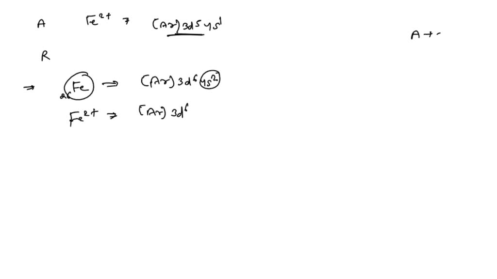 SOLVED:(A): Fe^2+ has 24 electrons hence, its electronic configuration ...