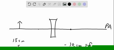 an-object-is-15-mathrmcm-in-front-of-a-diverging-lens-with-a-focal-length-of-10-mathrmcm-use-ray-tra