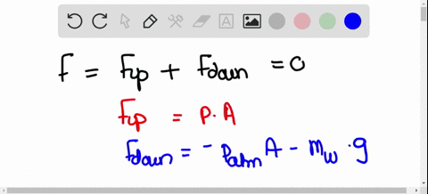 liquid-water-with-density-rho-is-filled-on-top-of-a-thin-piston-in-a-cylinder-with-cross-sectional-2