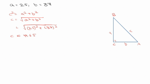 SOLVED:Solving a Right Triangle Solve the right triangle shown in the ...
