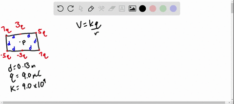 the-drawing-shows-six-point-charges-arranged-in-a-rectangle-the-value-of-q-is-90-mu-mathrmc-and-the-