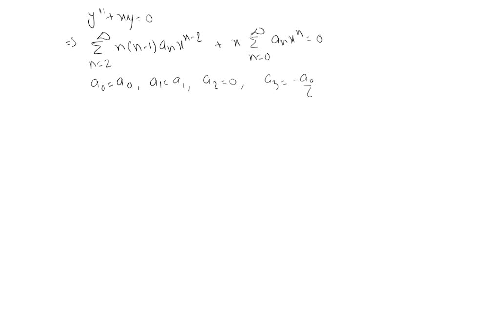 SOLVED:Solve the differential equation with a power series expansion ...