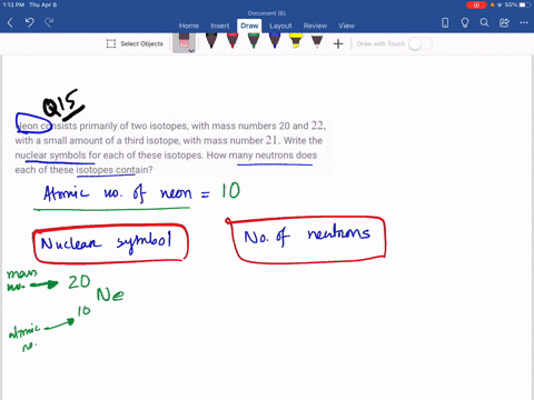 neon-consists-primarily-of-two-isotopes-with-mass-numbers-20-and-22-with-a-small-amount-of-a-third-i