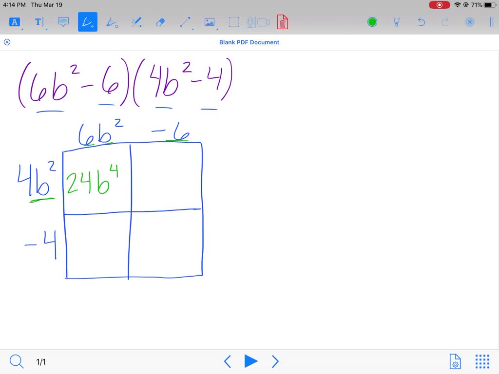 SOLVED:For The Following Exercises, Find The Product. (6 B^2-6)(4 B^2-4)