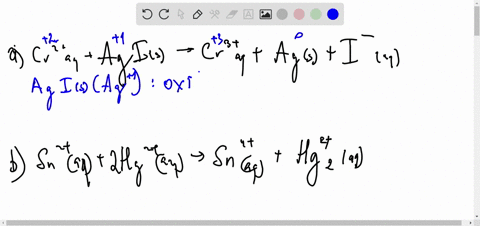 indicate-the-oxidizing-and-reducing-agents-in-the-following-redox-reactions-a-mathrmcr2a-qmathrmag-2