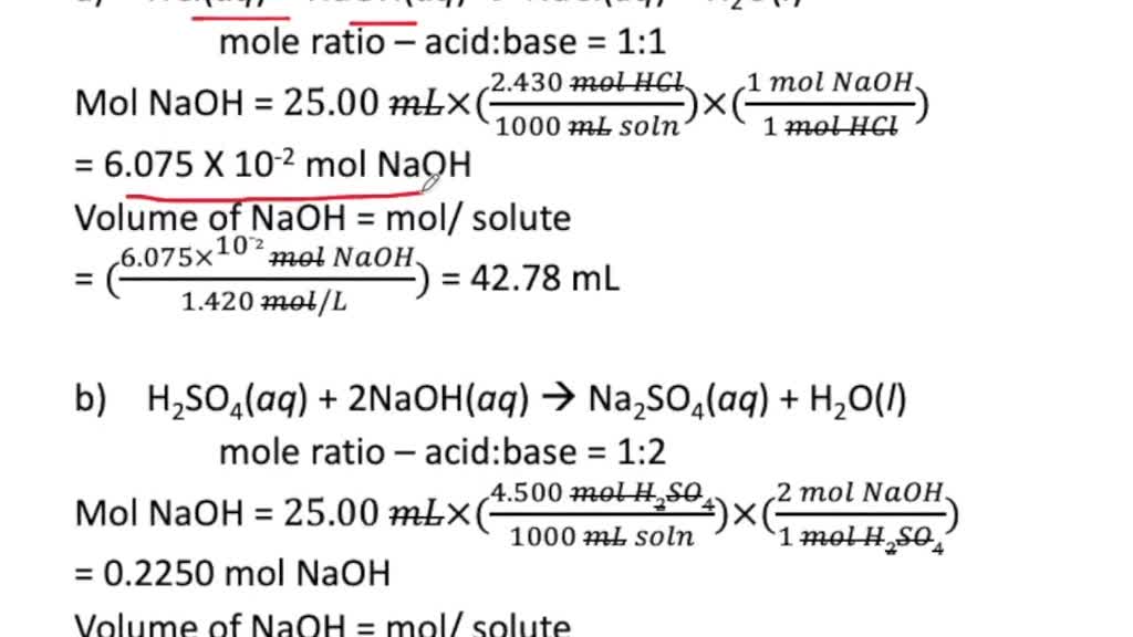 How Do You Calculate The Concentration Of Naoh In A Titration At ...