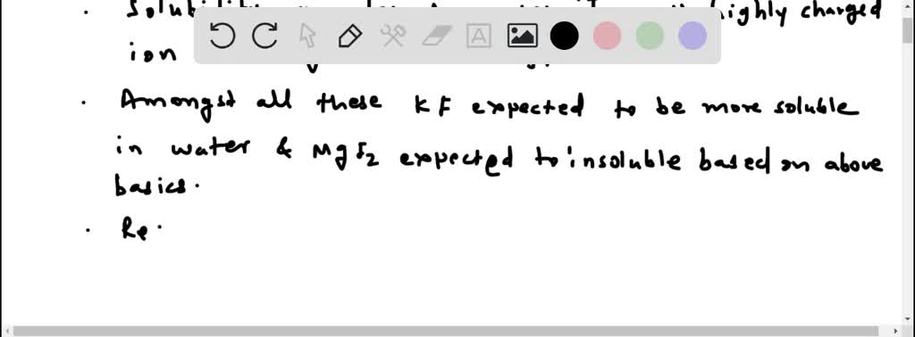 In light of the factors outlined on pages $566-567,$ which of the following ionic fluorides would you expect to be most water soluble on a moles-per-liter basis: $\mathrm{MgF}_{2}, \mathrm{NaF}, \mathrm{KF}, \mathrm{CaF}_{2} ?$ Explain your reasoning.