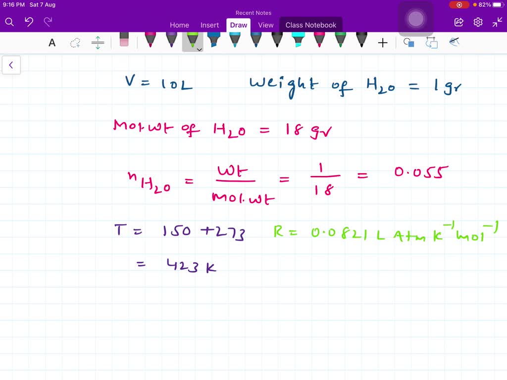 SOLVEDA 1.00g sample of water is allowed to vaporize completely