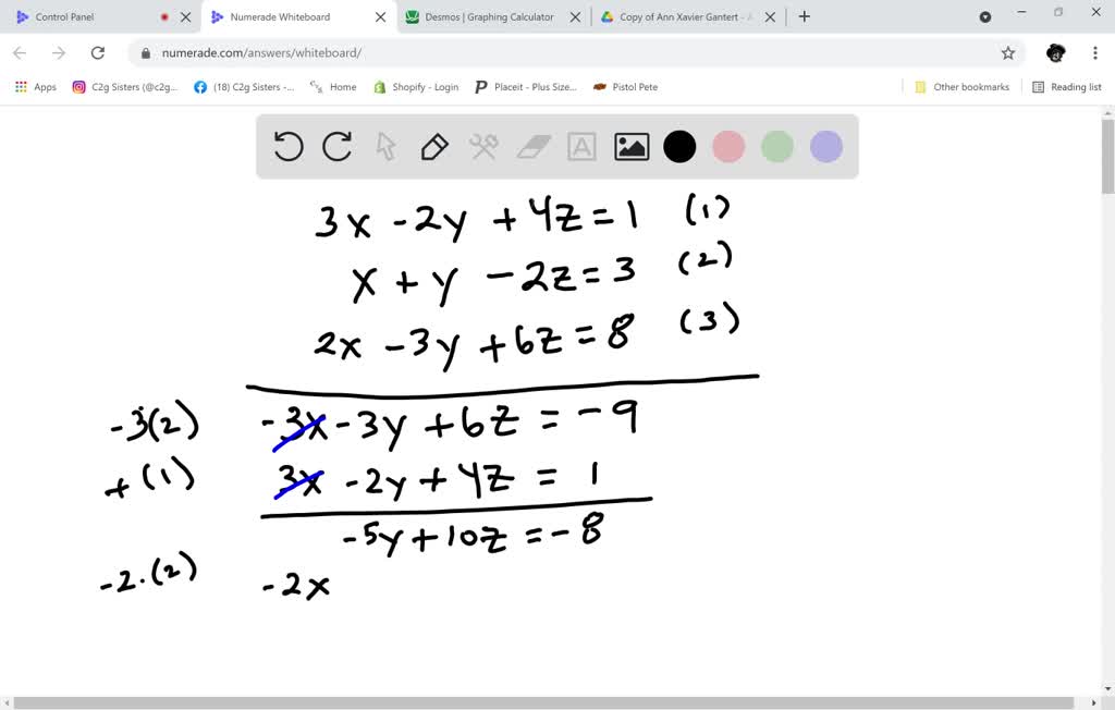 SOLVED:Solve the system of linear equation. any solution algebraically ...