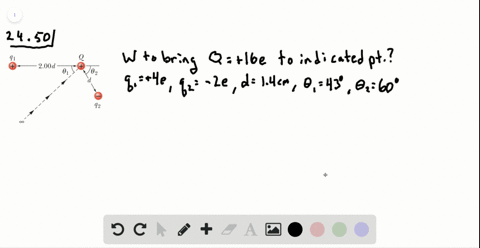 in-fig-24-54-how-much-work-must-we-do-to-bring-a-particle-of-charge-q16-e-and-initially-at-rest-alon