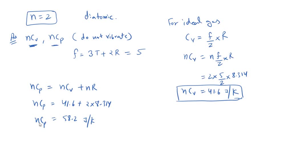 SOLVED:Consider 2.00 Mol Of An Ideal Diatomic Gas. (a) Find The Total ...