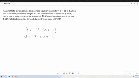 assume-that-a-certain-commoditys-demand-equation-has-the-form-pa-xb-where-x-is-the-quantity-demanded