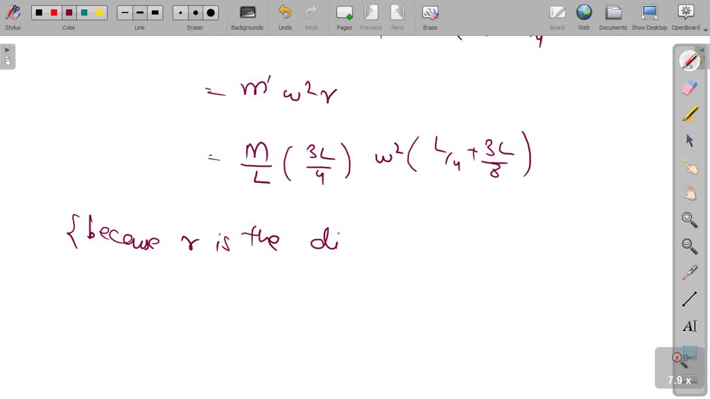 A rod of length L is pivoted at one end and is rotated with a uniform ...