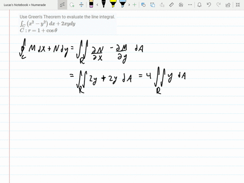 use-greens-theorem-to-evaluate-the-line-integral-int_cleftx2-y2right-d-x2-x-y-d-y-c-r1cos-theta