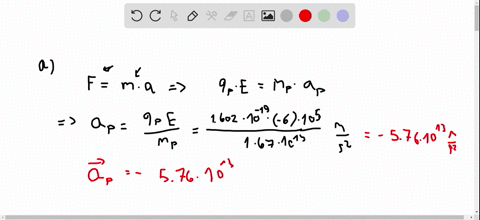a-proton-is-projected-in-the-positive-x-direction-into-a-region-of-a-uniform-electric-field-mathbfe