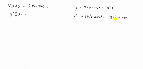 verify-the-particular-solution-of-the-differential-equation-solution-ysin-x-cos-x-cos-2-x-differenti